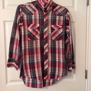 Rustler Red and Blue Casual Button Down Shirt